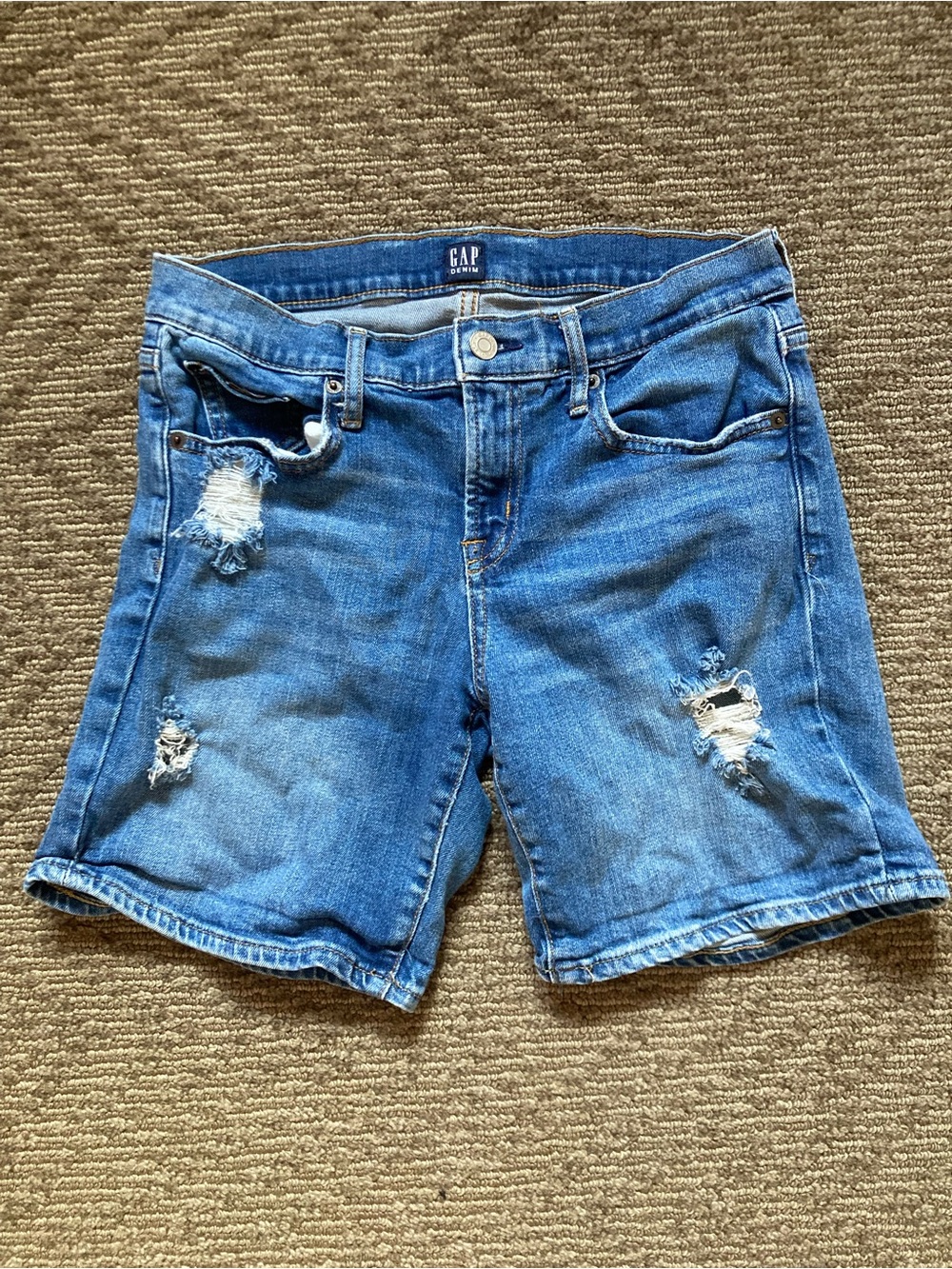 GAP Women's Blue Distressed Denim Shorts